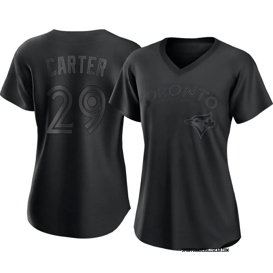 Joe Carter Women's Toronto Blue Jays Black Replica Pitch Fashion Jersey