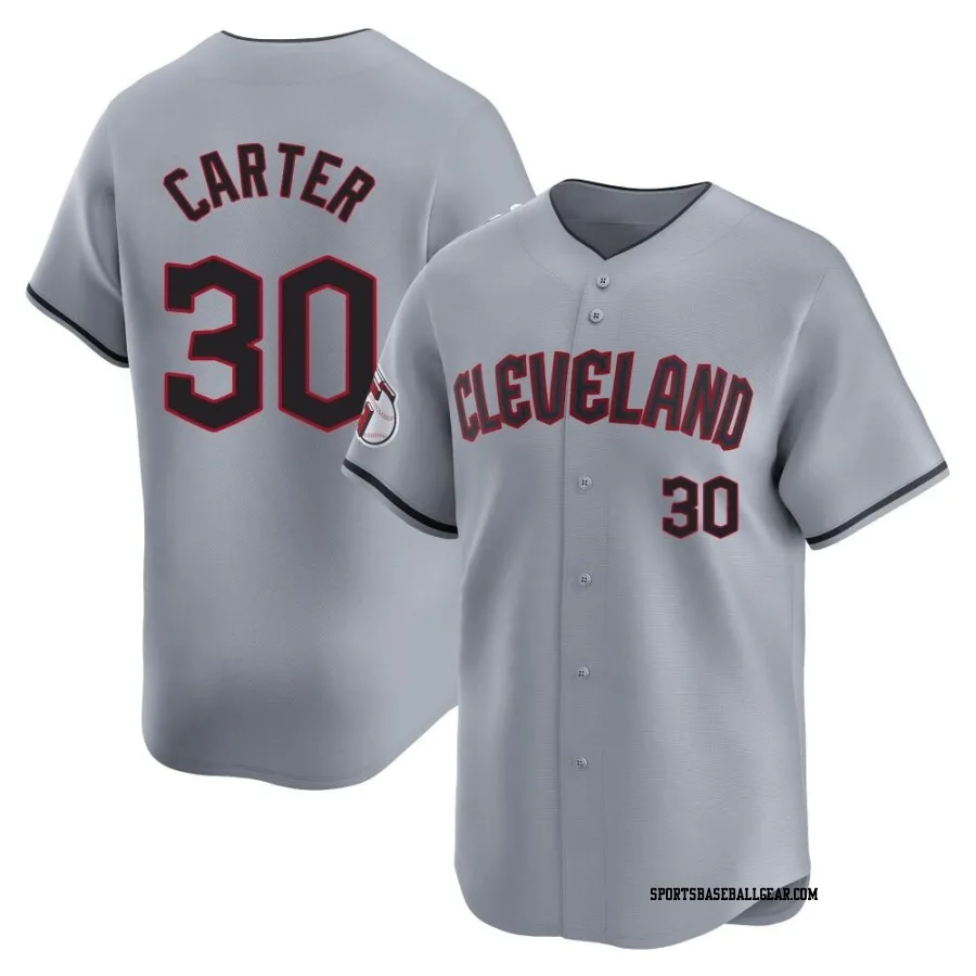 Joe Carter Youth Cleveland Guardians Gray Limited Road Jersey