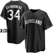 Joe Charboneau Men's Cleveland Guardians Black/White Replica Jersey