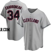 Joe Charboneau Men's Cleveland Guardians Gray Replica Road Jersey