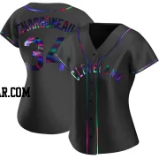 Joe Charboneau Women's Cleveland Guardians Black Holographic Replica Alternate Jersey