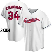 Joe Charboneau Youth Cleveland Guardians White Replica Home Jersey