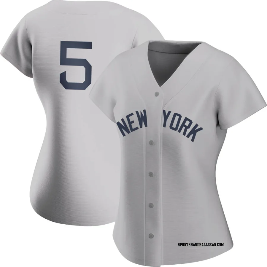 Joe DiMaggio Women's New York Yankees Gray Authentic 2021 Field of Dreams Jersey