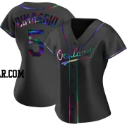 Joe Dimaggio Women's Oakland Athletics Black Holographic Replica Alternate Jersey