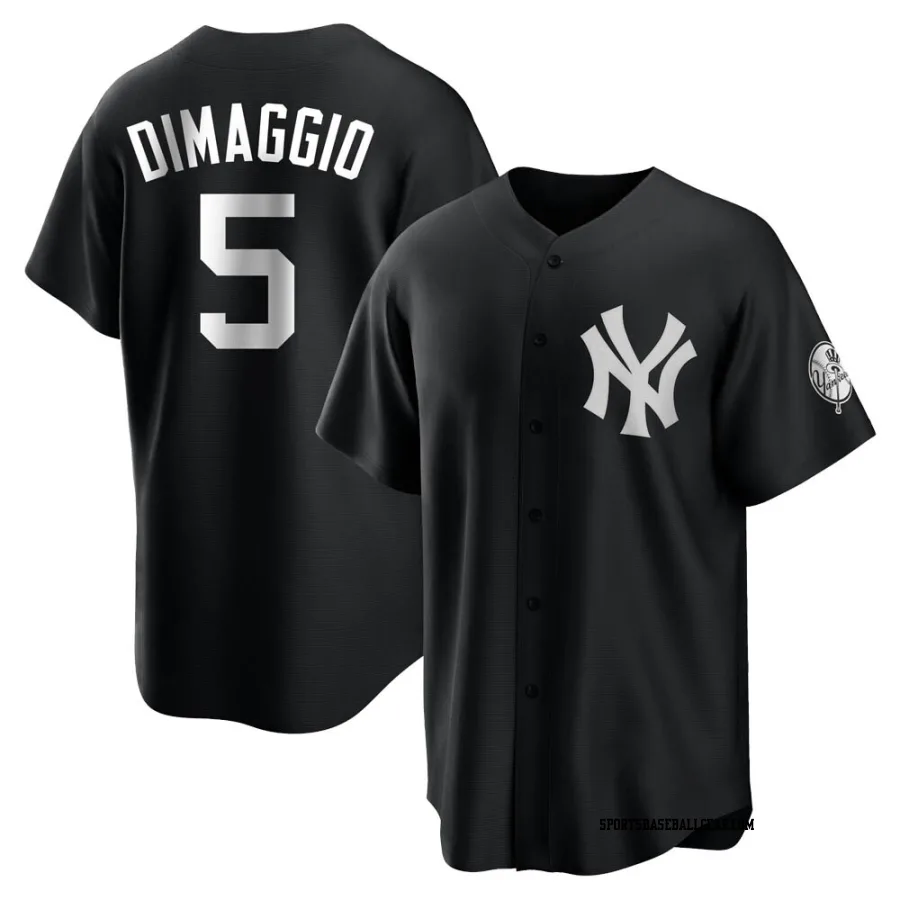 Joe DiMaggio Youth New York Yankees Black/White Replica Jersey