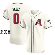 Joe Elbis Men's Arizona Diamondbacks Cream Elite Home Patch Jersey