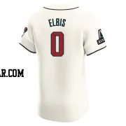 Joe Elbis Men's Arizona Diamondbacks Cream Elite Home Patch Jersey