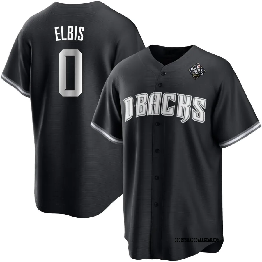 Joe Elbis Men's Arizona Diamondbacks White Replica Black 2023 World Series Jersey