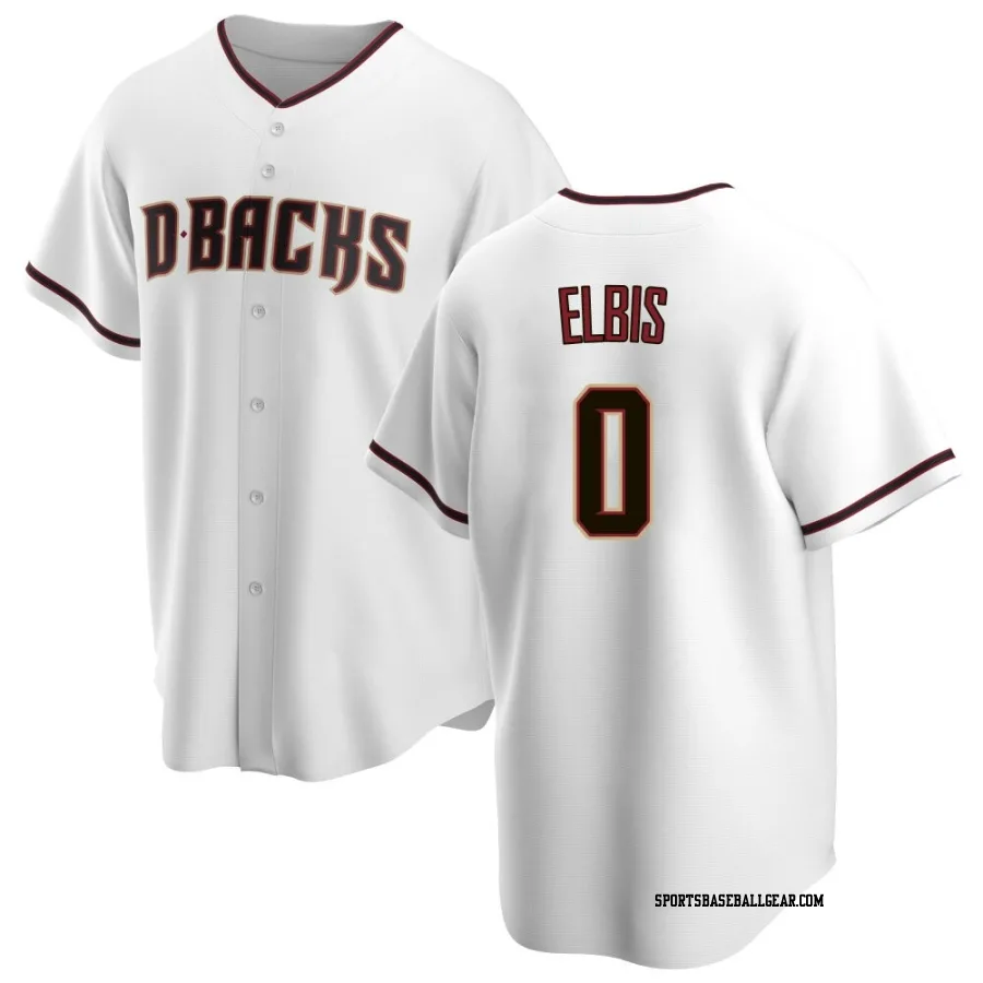 Joe Elbis Men's Arizona Diamondbacks White Replica Home Jersey