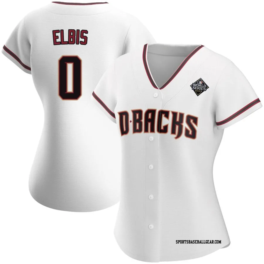 Joe Elbis Women's Arizona Diamondbacks White Authentic Home 2023 World Series Jersey