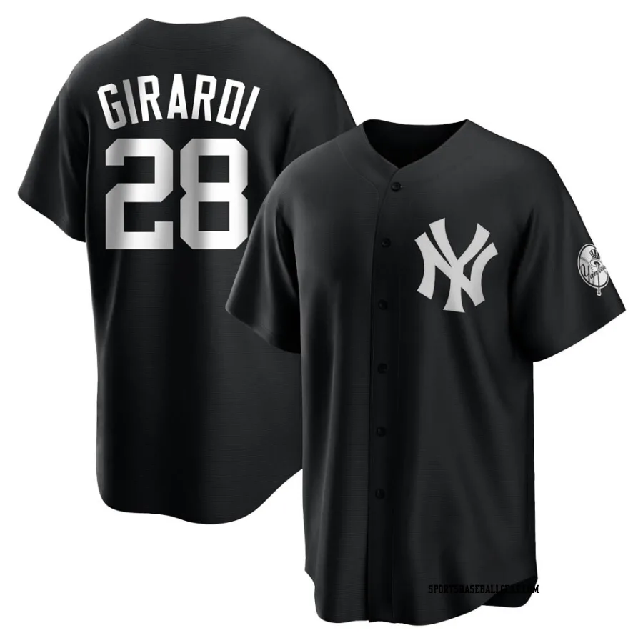 Joe Girardi Men's New York Yankees Black/White Replica Jersey