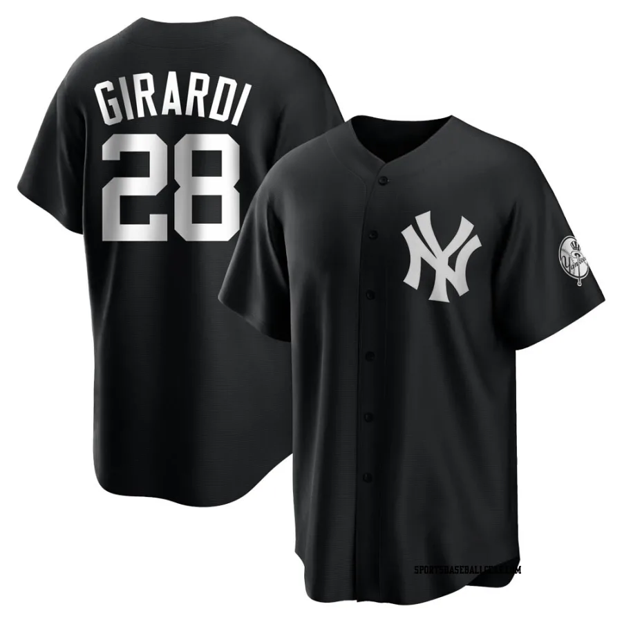 Joe Girardi Youth New York Yankees Black/White Replica Jersey