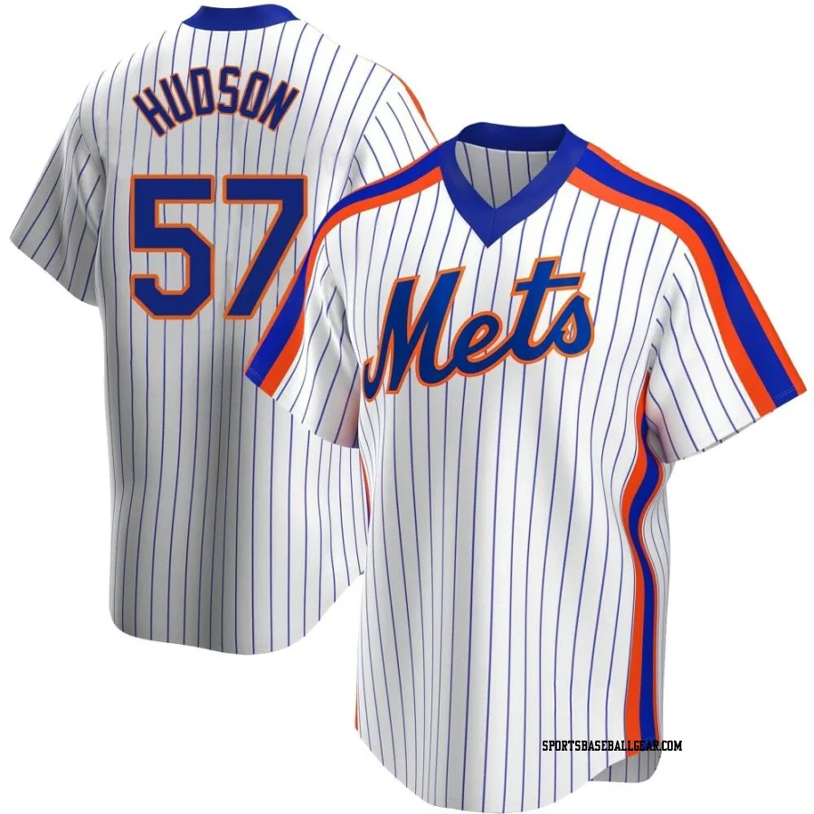 Joe Hudson Men's New York Mets White Replica Home Cooperstown Collection Jersey