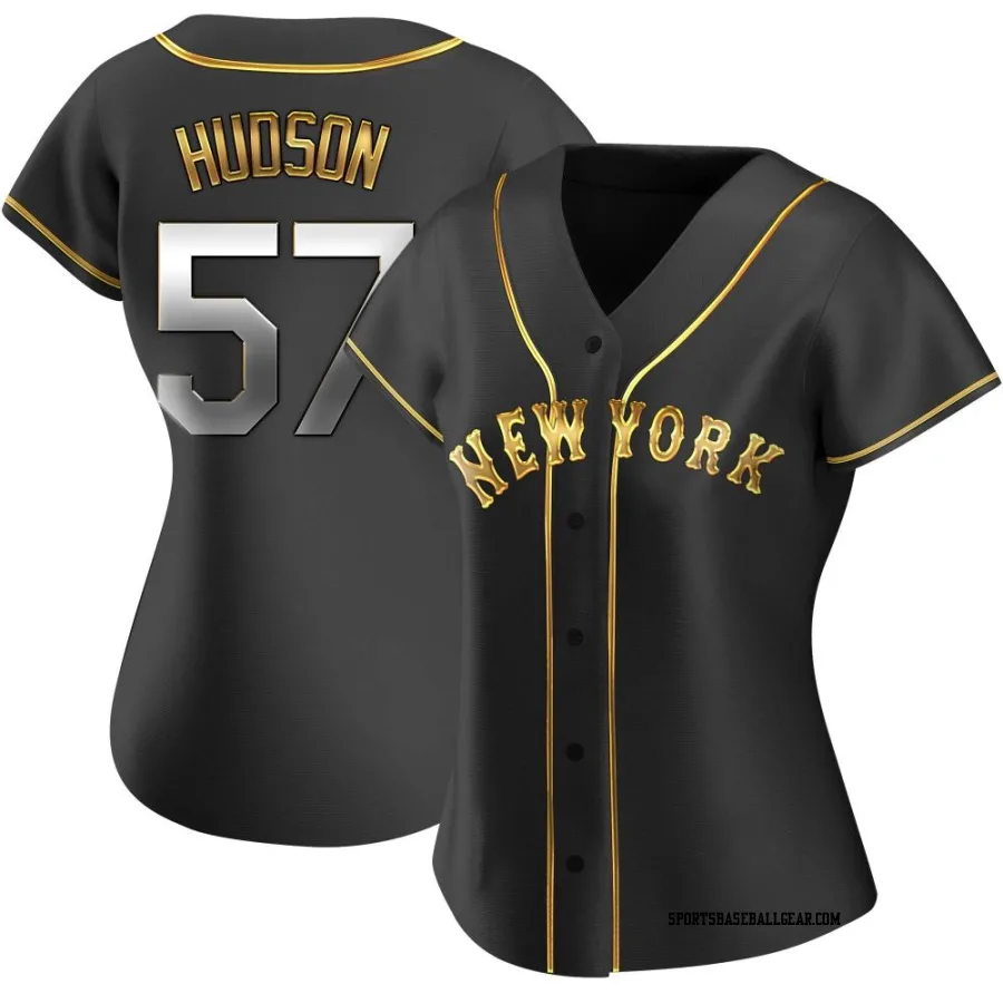 Joe Hudson Women's New York Mets Black Golden Replica Alternate Jersey