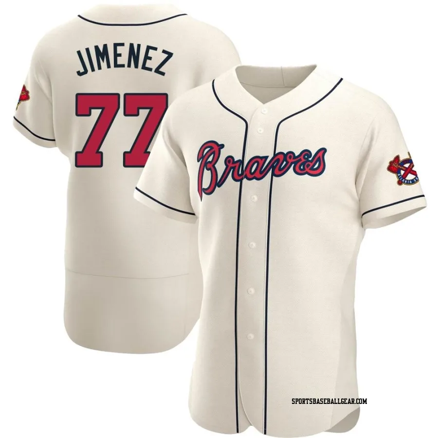 Joe Jimenez Men's Atlanta Braves Cream Authentic Alternate Jersey