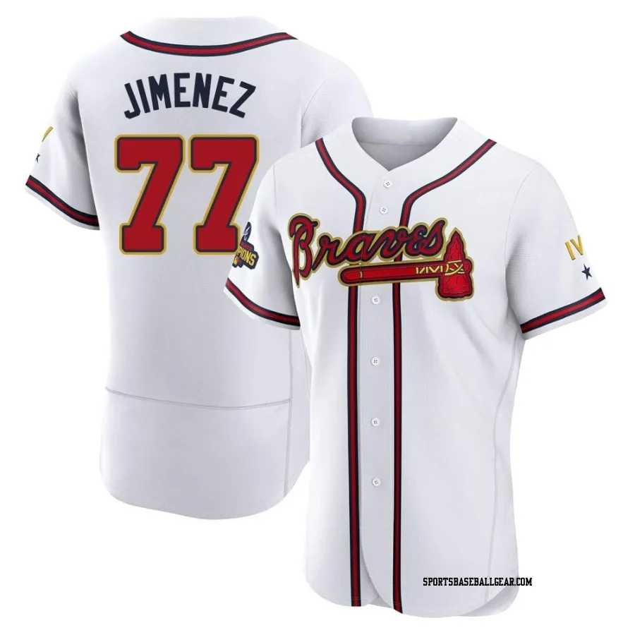 Joe Jimenez Men's Atlanta Braves Gold Authentic White 2022 Program Jersey