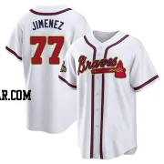 Joe Jimenez Youth Atlanta Braves Gold Replica White 2022 Program Jersey