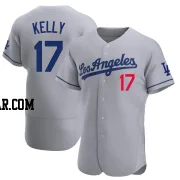 Joe Kelly Men's Los Angeles Dodgers Gray Authentic Away Jersey