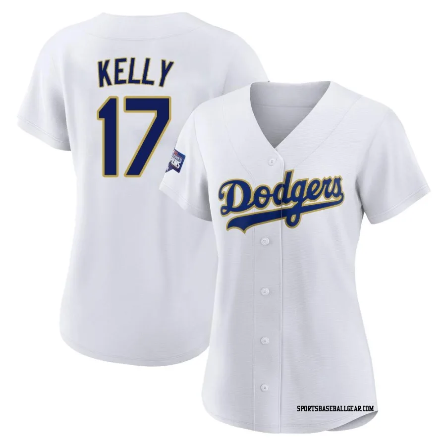 Joe Kelly Women's Los Angeles Dodgers White/Gold Authentic 2021 Gold Program Player Jersey