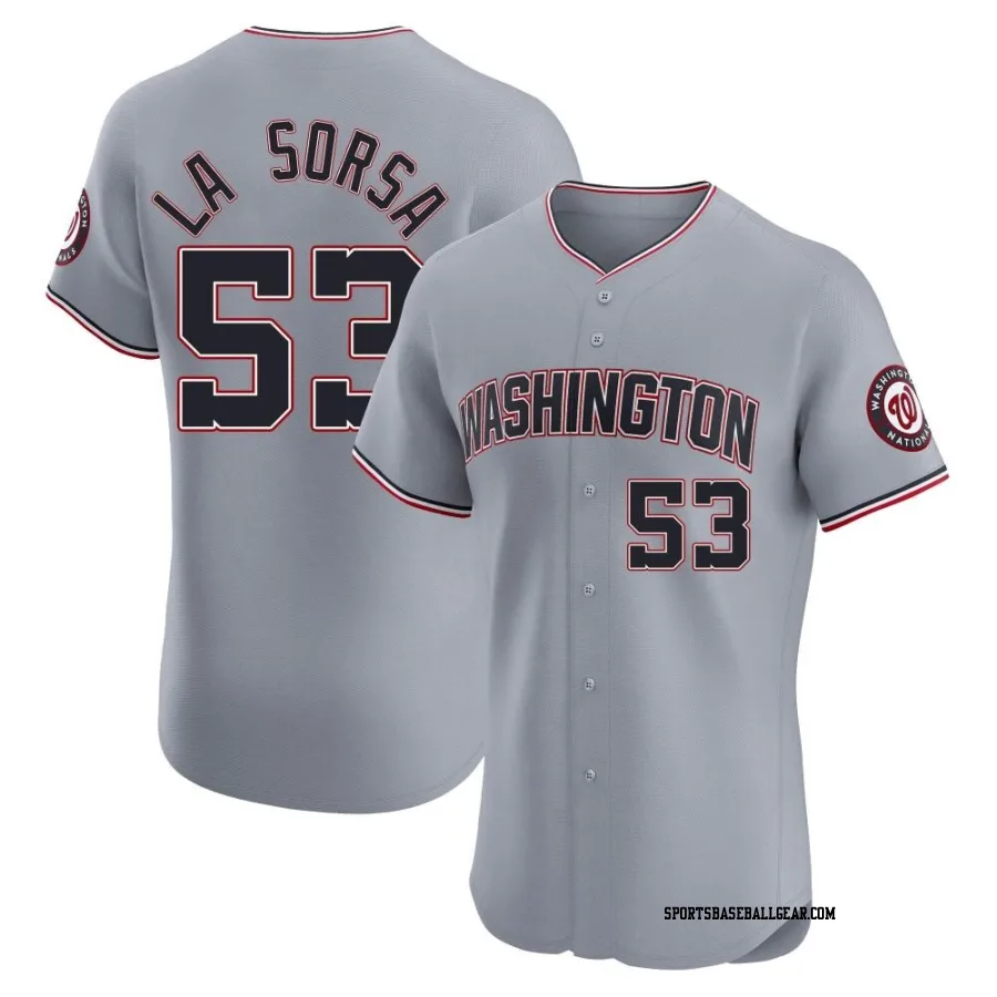 Joe La Sorsa Men's Washington Nationals Gray Elite Road Jersey