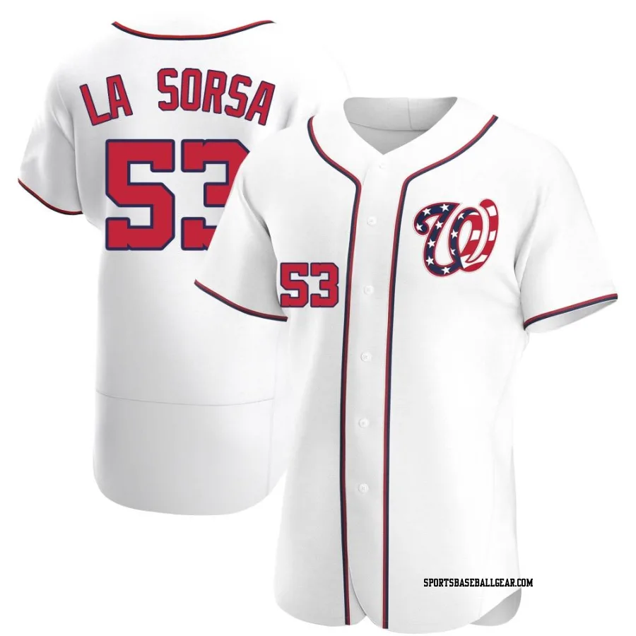 Joe La Sorsa Men's Washington Nationals White Authentic Alternate Jersey