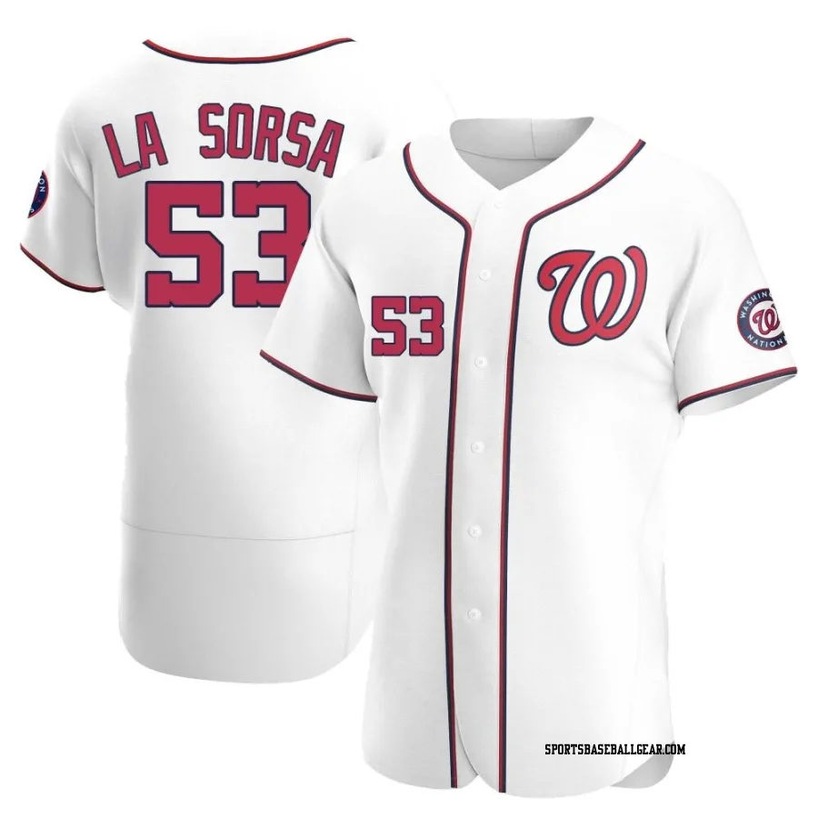 Joe La Sorsa Men's Washington Nationals White Authentic Home Jersey