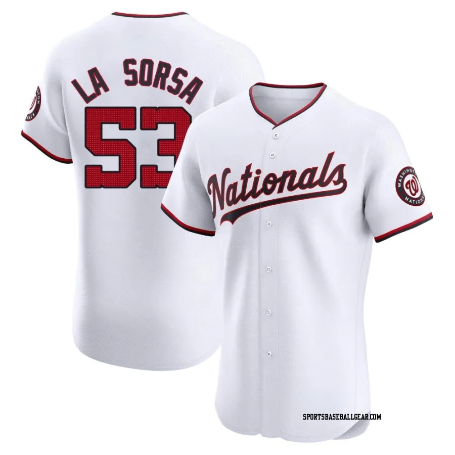 Joe La Sorsa Men's Washington Nationals White Elite Home Jersey