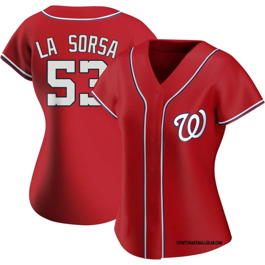 Joe La Sorsa Women's Washington Nationals Red Replica Alternate Jersey