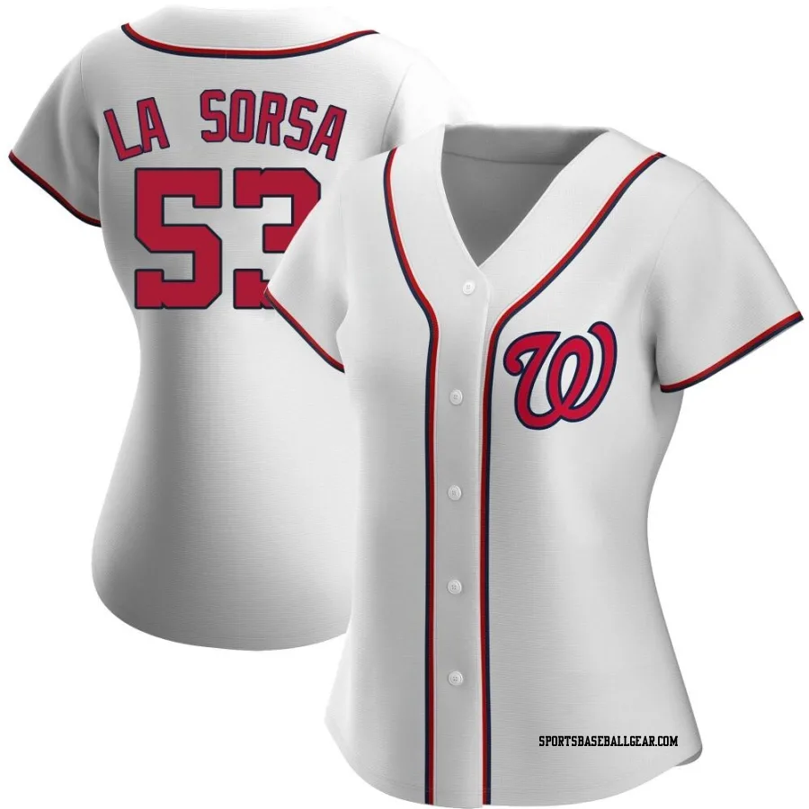 Joe La Sorsa Women's Washington Nationals White Replica Home Jersey