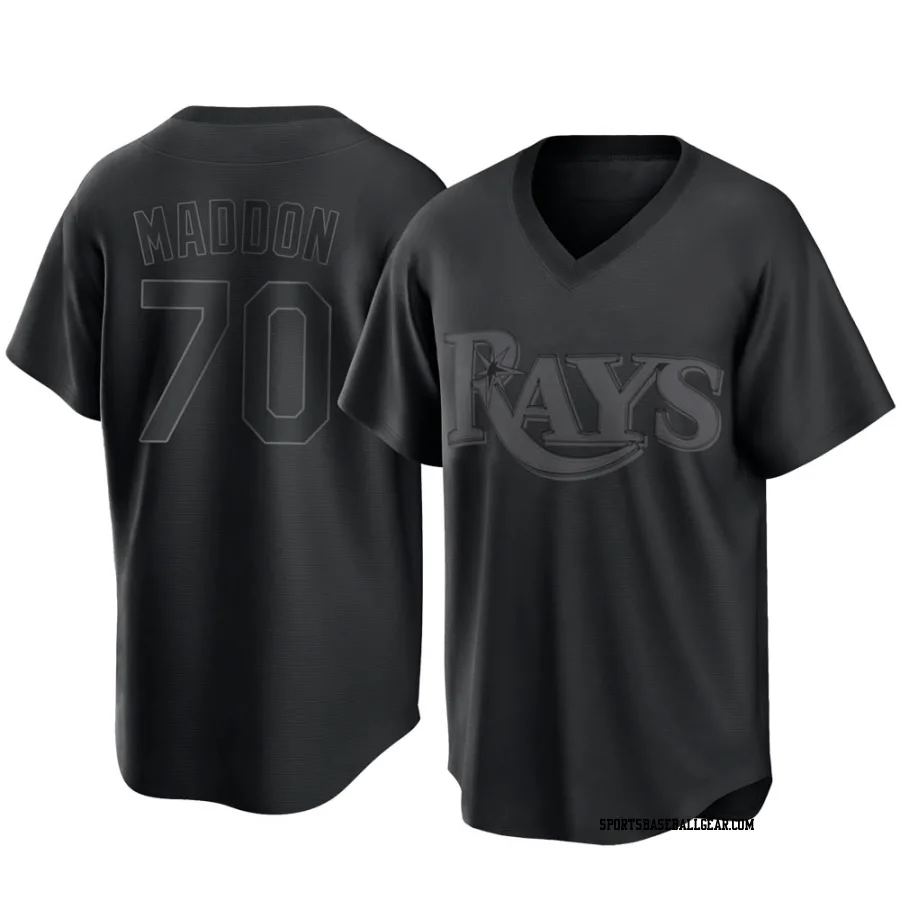 Joe Maddon Men's Tampa Bay Rays Black Replica Pitch Fashion Jersey