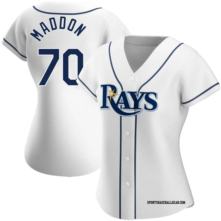 Joe Maddon Women's Tampa Bay Rays White Authentic Home Jersey