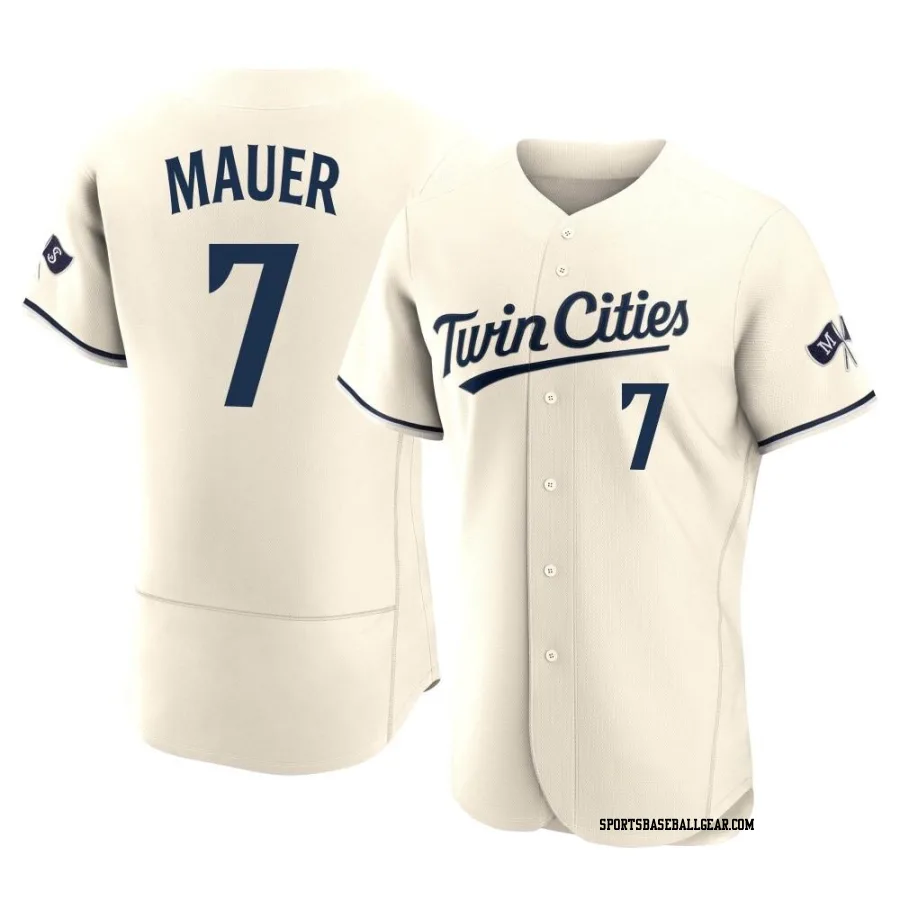 Joe Mauer Men's Minnesota Twins Cream Authentic Alternate 2023 Jersey