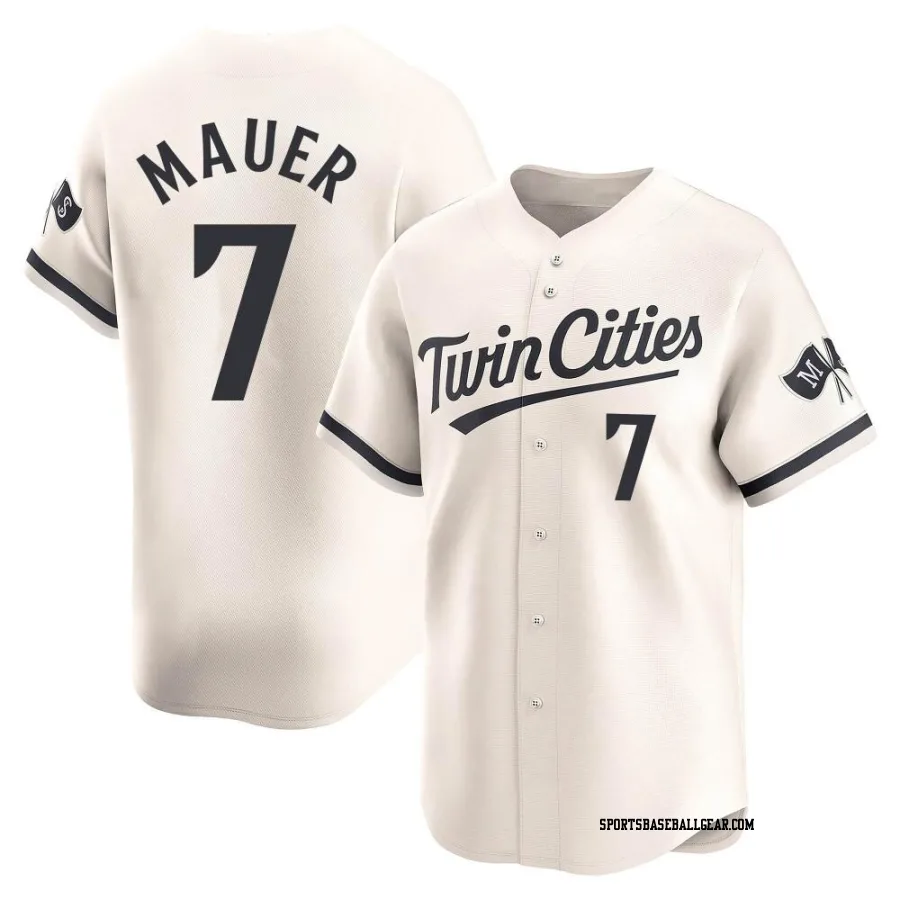 Joe Mauer Men's Minnesota Twins Cream Limited Alternate Jersey