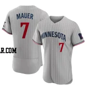 Joe Mauer Men's Minnesota Twins Gray Authentic Road Jersey