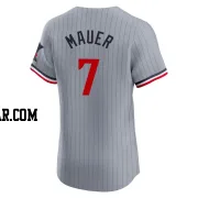 Joe Mauer Men's Minnesota Twins Gray Elite Road Jersey