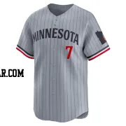 Joe Mauer Men's Minnesota Twins Gray Limited Road Jersey