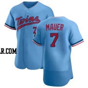 Joe Mauer Men's Minnesota Twins Light Blue Authentic Alternate Jersey