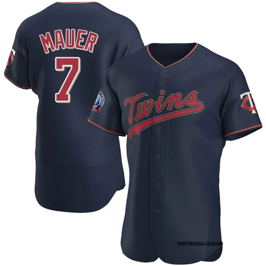 Joe Mauer Men's Minnesota Twins Navy Authentic Alternate 60th Season Team Jersey