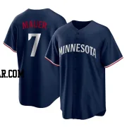 Joe Mauer Men's Minnesota Twins Navy Replica Alternate Jersey