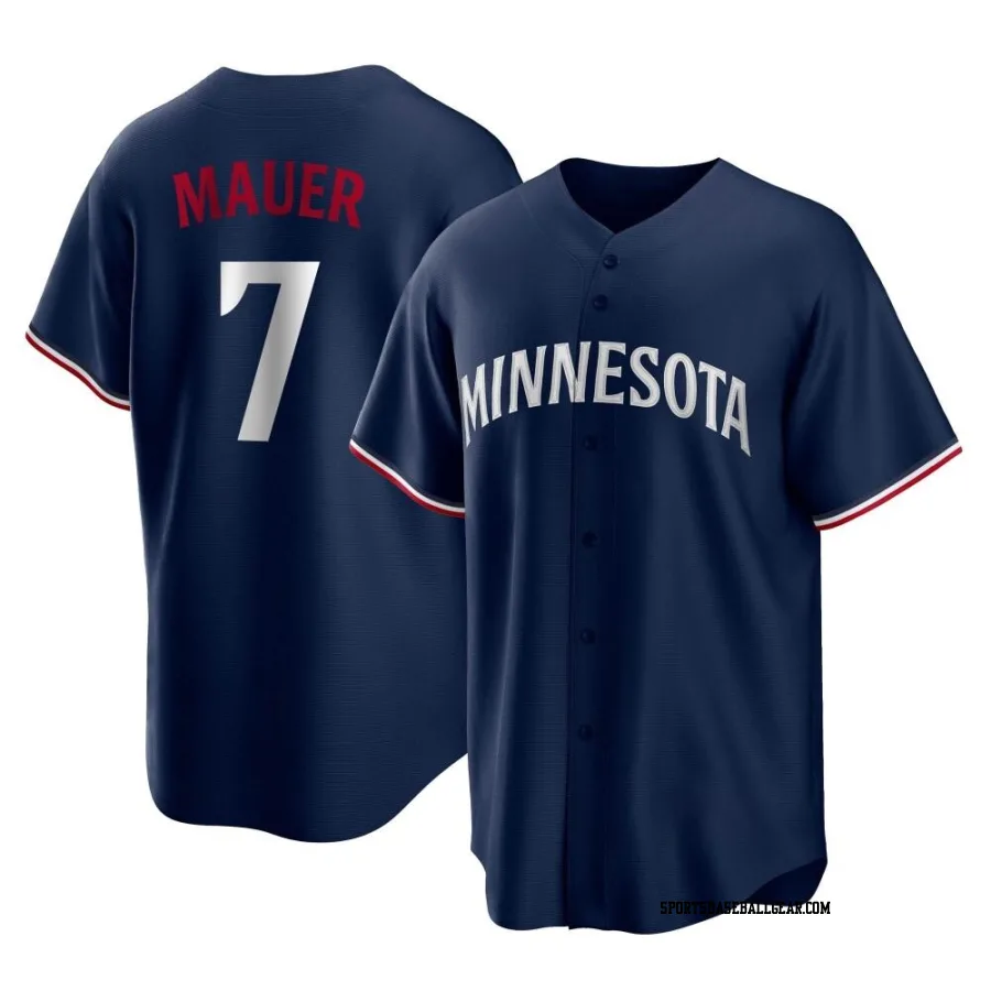 Joe Mauer Men's Minnesota Twins Navy Replica Alternate Jersey