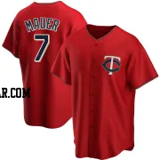 Joe Mauer Men's Minnesota Twins Red Replica Alternate Jersey