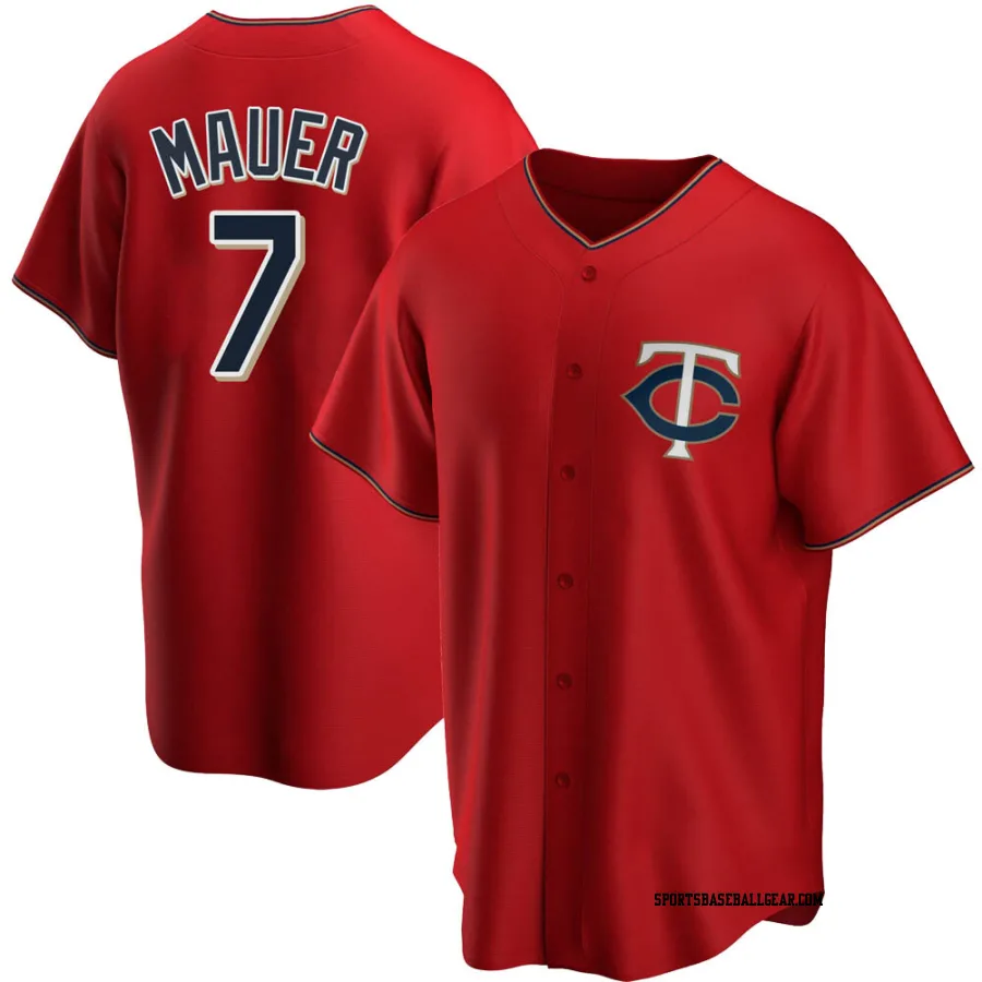 Joe Mauer Men's Minnesota Twins Red Replica Alternate Jersey