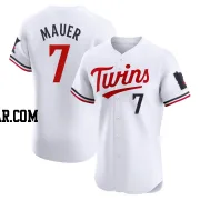 Joe Mauer Men's Minnesota Twins White Elite Home Jersey