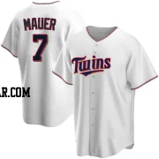 Joe Mauer Men's Minnesota Twins White Replica Home Jersey