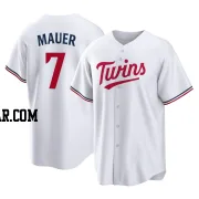 Joe Mauer Men's Minnesota Twins White Replica Home Jersey