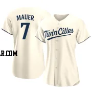 Joe Mauer Women's Minnesota Twins Cream Authentic Alternate Jersey