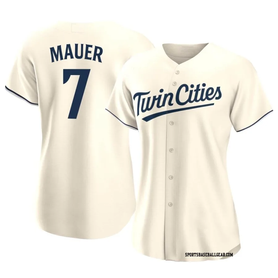 Joe Mauer Women's Minnesota Twins Cream Authentic Alternate Jersey