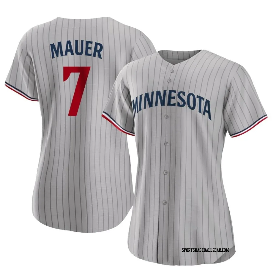 Joe Mauer Women's Minnesota Twins Gray Authentic Road Jersey