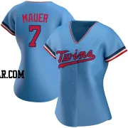 Joe Mauer Women's Minnesota Twins Light Blue Authentic Alternate Jersey