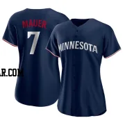 Joe Mauer Women's Minnesota Twins Navy Authentic Alternate Jersey